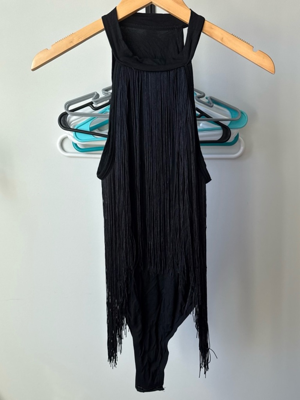Black Fringe Halter top